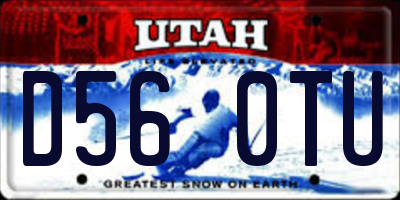 UT license plate D560TU