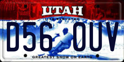 UT license plate D560UV
