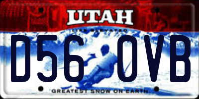 UT license plate D560VB