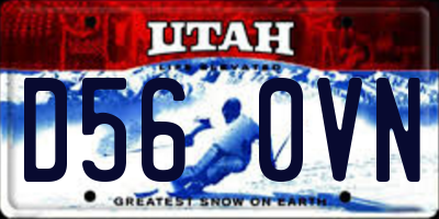 UT license plate D560VN