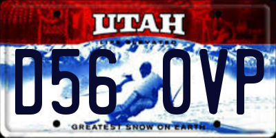 UT license plate D560VP