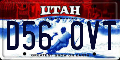 UT license plate D560VT