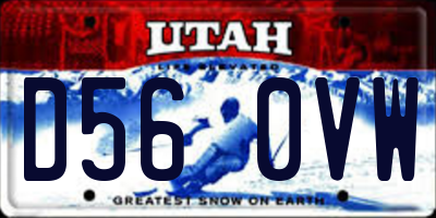 UT license plate D560VW
