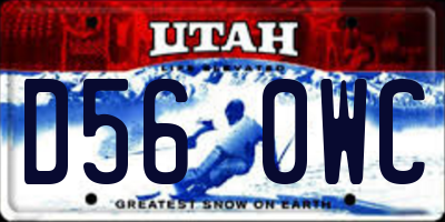 UT license plate D560WC