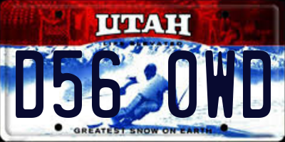 UT license plate D560WD