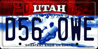 UT license plate D560WE