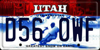 UT license plate D560WF