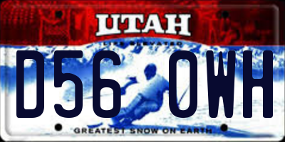 UT license plate D560WH