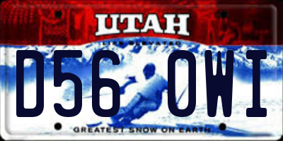UT license plate D560WI