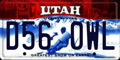 UT license plate D560WL