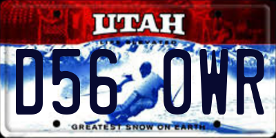 UT license plate D560WR
