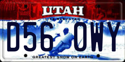 UT license plate D560WY