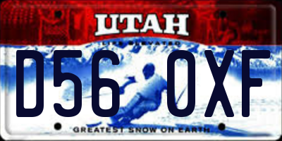 UT license plate D560XF