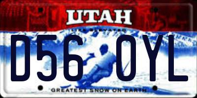 UT license plate D560YL