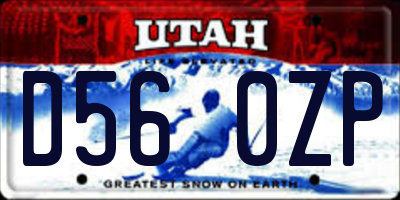 UT license plate D560ZP