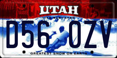UT license plate D560ZV