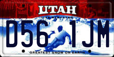 UT license plate D561JM