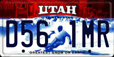 UT license plate D561MR