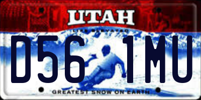 UT license plate D561MU