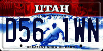 UT license plate D561WN