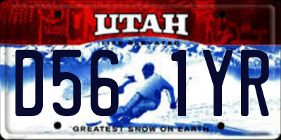 UT license plate D561YR