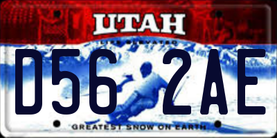 UT license plate D562AE