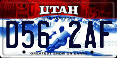 UT license plate D562AF
