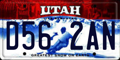 UT license plate D562AN