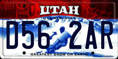 UT license plate D562AR