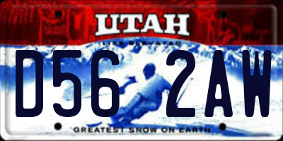 UT license plate D562AW