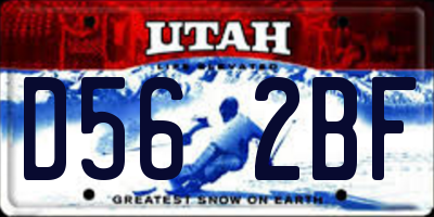 UT license plate D562BF