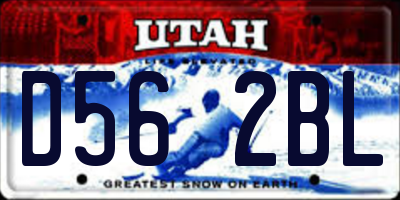 UT license plate D562BL