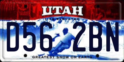 UT license plate D562BN