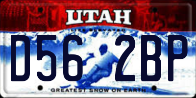 UT license plate D562BP