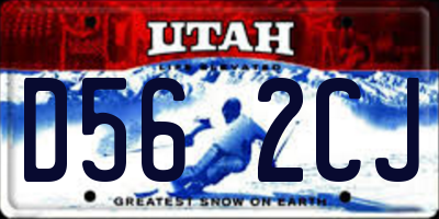 UT license plate D562CJ