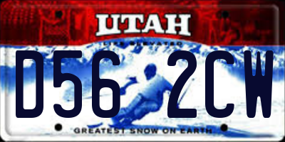 UT license plate D562CW