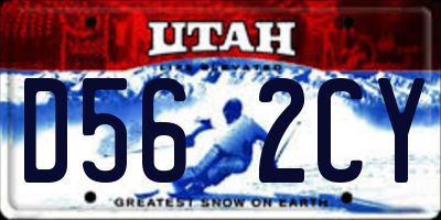 UT license plate D562CY
