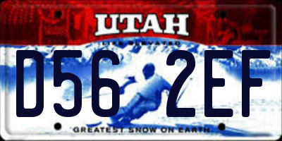 UT license plate D562EF