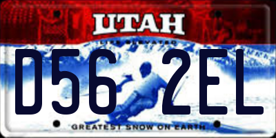 UT license plate D562EL