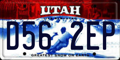 UT license plate D562EP