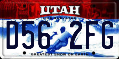 UT license plate D562FG
