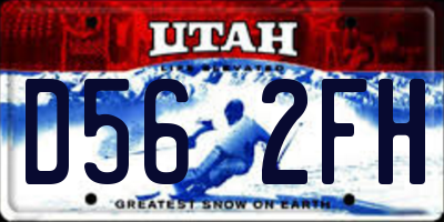UT license plate D562FH