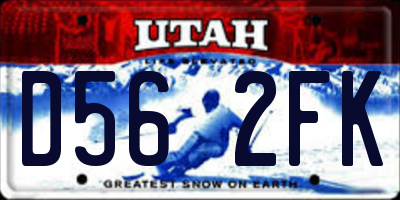 UT license plate D562FK