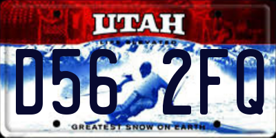 UT license plate D562FQ