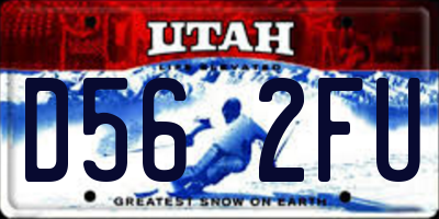 UT license plate D562FU