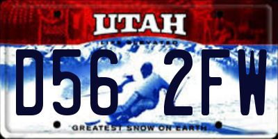 UT license plate D562FW