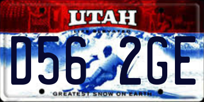 UT license plate D562GE