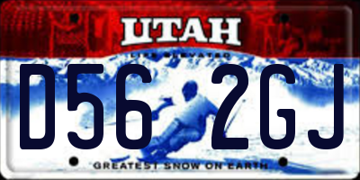 UT license plate D562GJ
