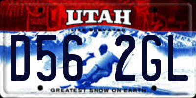 UT license plate D562GL