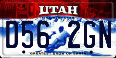 UT license plate D562GN